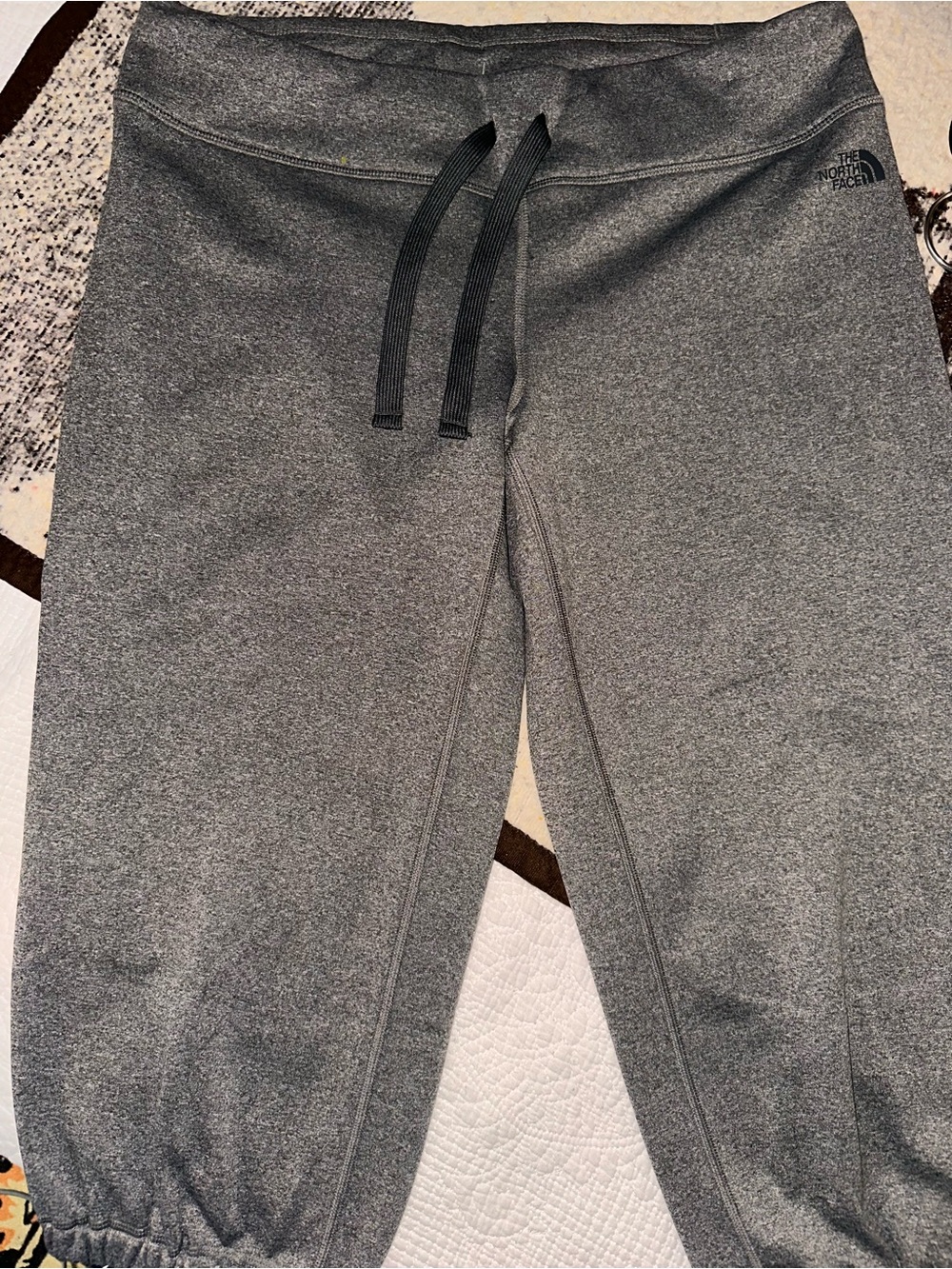 The North Face Dark Gray Drawstring cropped Joggers